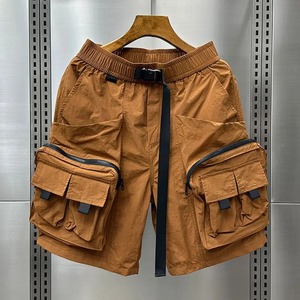 Short Cargo multi-poches de couleur unie pour hommes, pantalon cinq-quarts de marque à la mode, décontracté et fonctionnel pour l'extérieur - Product Image 4