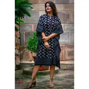 Wholesale Price High Quality Long Kaftan Dress For Women Clothing Sexy Black digital print kaftan