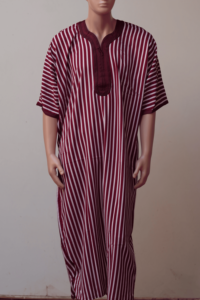 Vente en gros de Gandora traditionnel marocain pour hommes, robe à manches courtes rayée, thobe islamique, kaftan arabe, plusieurs couleurs - Product Image 1
