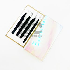 Pinzas nuevas, pinzas negras, logotipo privado, pinzas de extensión de pestañas negras de acero inoxidable, embalaje sostenible, visón de acero inoxidable - Product Image 3