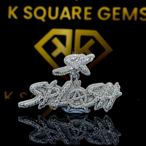 Colgante de Hip Hop con letras personalizadas, nombre de la suerte personalizado, colgante de número para hombre, colgante de moissanita, joyería de Hip Hop Ice Out, plata 925 - Product Image 4