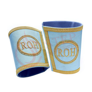 Custom Past High Priest Embroidered Gauntlet Cuff <b>Set</b> Royal Arch Ceremonial Regalia - Product Image 1