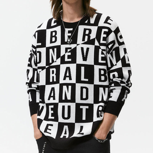 Pulls en tricot à manches longues pour hommes, de qualité supérieure, nouveaux arrivages, anti-rides, tendance, avec logo sur le devant - Product Image 1