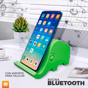 Haut-parleur Bluetooth sans fil avec port USB et support pour téléphone - Design éléphant - Couleurs assorties - Product Image 6