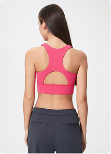 Soutien-gorge de sport pour femme, yoga, fitness, soutien moyen, respirant, logo frontal personnalisable, coussinets de poitrine, design dos croisé - Product Image 6