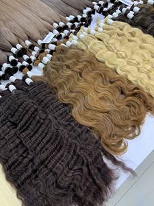 Precio al por mayor Extensiones de cabello a granel Fuerte y sin enredos Doble ahogamiento 100 gramos Colores claros 10 pulgadas - Product Image 6