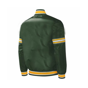 Chaqueta Universitaria Unisex Personalizada de Satén, Chaqueta de Invierno para Hombre con Cuello Alto, Cremallera Frontal, Impermeable, Transpirable, para Baloncesto, Béisbol, Estilo Letterman - Product Image 3