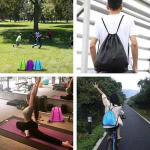 Bolsas con Cordón de Lona Rojas, Amarillas y Azules para Adultos, Venta Directa de Fábrica OEM, Bolsas con Cordón Impermeables Personalizadas al por Mayor - Product Image 5