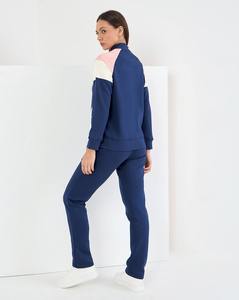 Ensemble de survêtement pour femmes, sweat-shirt à blocs de couleur et pantalon de jogging, tenue décontractée élégante en deux pièces - Product Image 6
