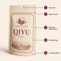 Sachet Doypack Personnalisé Embossé de Qualité Alimentaire avec Fermeture Ziplock et Poignée de Suspension pour Chips et Sucre