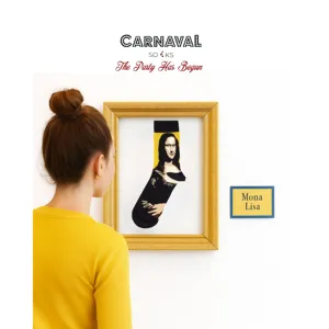 Chaussettes unisexes respirantes avec motif de portrait artistique Mona Lisa pour un usage quotidien - Product Image 2