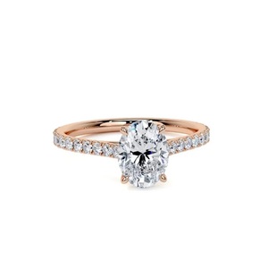 Bague de fiançailles en diamant cultivé en laboratoire blanc IGI 14k or massif F couleur VS1 clarté fabrication de bijoux bijou créé en laboratoire - Product Image 2