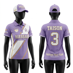 เสื้อโปโลทีมหญิง พรีเมียม โพลีเอสเตอร์ อินเตอร์ล็อค สีชมพูไล่เฉด ดีไซน์แผงสีไล่ระดับ พิมพ์ลายแบบซับลิเมชั่น สกรีนโลโก้ ชื่อ และหมายเลขตามสั่ง - Product Image 5