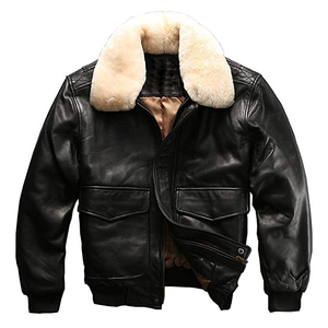 Abrigo de bombardero negro para hombre de cuero genuino de piel de vaca 100% hecho a medida, chaqueta transpirable, diseño de alta calidad - Product Image 2