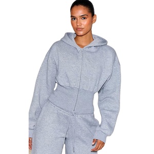 Diseño personalizado al por mayor mujeres Zip Up Hoodie moda Streetwear chaqueta de lana Casual Sudadera con capucha para uso en invierno - Product Image 4