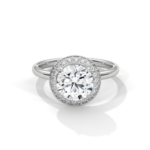 2.0ct Round Brilliant Cut CZ Halo <b>Solitaire</b> <b>Ring</b> 925 Sterling <b>Silver</b> Engagement Band - Product Image 3