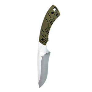 Cuchillo de caza hecho a mano de acero de Damasco con hoja recta tipo Drop Point y mango de madera, personalizable OEM, con funda de cuero para caza. - Product Image 6