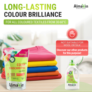 Détergent liquide pour linge de marque AlmaWin, 1,5 L, pack éco, 20 lavages, parfum de fleur de tilleul, propreté éclatante, détergent pour bébé - Product Image 2