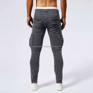 Pantalones Vaqueros Elásticos de Mezclilla para Hombre, Estilo Urbano, con Múltiples Bolsillos, Moda Y2K, Hip Hop, Remaches, Joggers Rectos, Cargo, Casuales, Ajustados, Novedad 2025 - Product Image 5