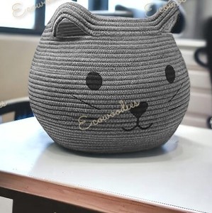 Cute Animal Woven Cotton Rope Sustainable Storage <b>Basket</b> for Nursery Kids Toy Organizer Clothing & Wardrobe Use - Product Image 2