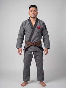 Kimono de Jiu Jitsu Gris, Tejido Perla de 450 GSM, Personalizado OEM, Fabricante Mayorista - Product Image 1
