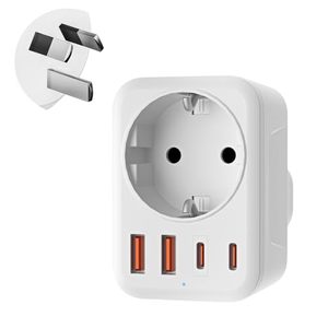 Adaptador de Viaje Universal 5 en 1 con Carga Rápida PD para Australia y Nueva Zelanda, 1 Puerto AC, 2 USB-C, 2 USB-A - Product Image 1