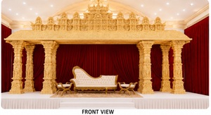 Mandapam de mariage Gujarati Manavarai : Élégant aménagement de temple pour mariages d'Inde du Sud, en fibre, portable - Product Image 2
