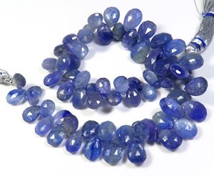 Cuentas de Tanzanita Natural de Alta Calidad, Corte Facetado en Forma de Pera, de 8-12 mm, 9 Hilos, Sueltas, Azules Pleocroicas, Tratadas con Calor, 150 Quilates - Product Image 5