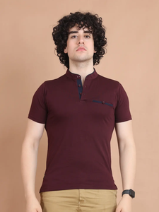 เสื้อยืดแขนครึ่งคอแมนดารินทันสมัยสวมใส่สบายลำลองสำหรับผู้ชายเหมาะกับชุดประจำวันและออฟฟิศ - Product Image 2