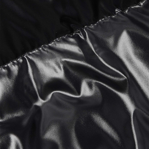 Veste d'hiver matelassée en duvet 100% écologique imperméable de haute qualité, épaisse, noire, brillante, grande taille, décontractée, fermeture éclair, pour homme - Product Image 5