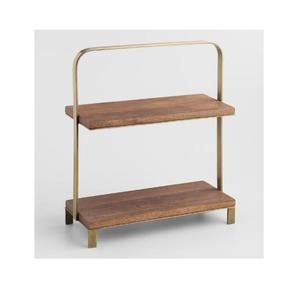 Plateau en bois de noyer rond à 2 étages, personnalisé, de luxe, décor de maison, Restaurant, gâteau de Sushi aux fruits Unique, Dessert - Product Image 1