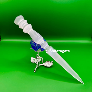 Vente en gros 10 pouces fabriqués à la main poli Feng Shui sélénite cristal baguette grand Reiki Chakra équilibrage outil d'énergie spirituelle - Product Image 1