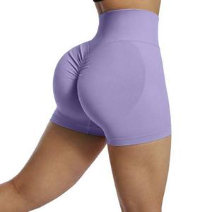 Shorts de Yoga para Mujer, Cintura Alta, Sin Costuras, Color Sólido, Cintura Elástica, Transpirables, de Secado Rápido, Ecológicos - Product Image 2