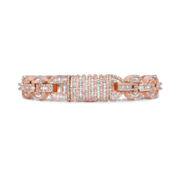 Bracelet Cubain Premium Baguette Or Rose Moissanite Diamant pour Homme Charme de Luxe au Meilleur Prix