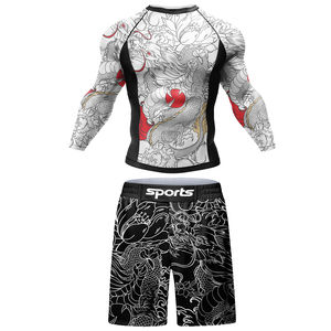 Camiseta Deportiva Negra Comprimida para Hombre, Estilo No Gi, para Entrenamiento, Conjunto de Protección, Rashguards Lisos para Mujer, Venta al por Mayor - Product Image 3