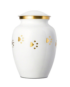 White Color Luxury Modern Style Stainless Steel Eco-Friendly Cremation <b>Urns</b> for <b>Pet</b> Ashes Storage Wholesale - Product Image 1