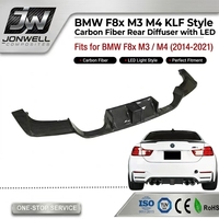 Diffuseur arrière en carbone style KLF avec LED pour BMW F8X M3 M4 2014-2021