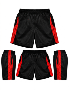 Premium 120 GSM nylon <b>windbreaker</b> shorts black white panel custom heat transfer logo print Nylon Plain Dyed - Product Image 3