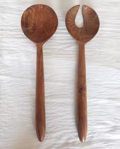 Ensemble de couverts pour salade en bois d'acacia naturel écologique pour la vaisselle, la cuisine, la décoration de la maison, les outils de mélange et de service de salade - Product Image 1
