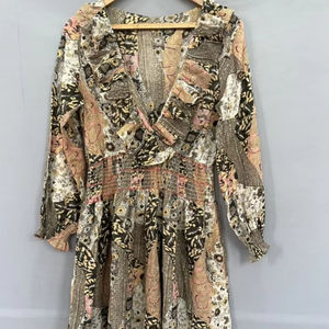 Robe d'été à manches volantes Western Long One Piece for Women Strapless Gentle Floral Beach fashion dress summer wear - Product Image 1