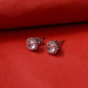 Pendientes de Botón de Plata de Ley 925 con Circonita Cúbica para Mujer, Modernos, en Oro de 14K y 18K, con Formas de Mariposa y Flor, Regalo de Joyería Perfecto - Product Image 3