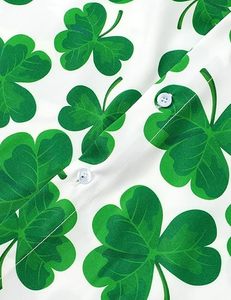 <span class=keywords><strong>Camisa</strong></span> con Estampado de Trébol de Cuatro Hojas para el Día de San Patricio Irlandés 2026, Estilo del Día de San Patricio, Camisas Personalizadas de <span class=keywords><strong>Manga</strong></span> <span class=keywords><strong>Corta</strong></span> con Cuello Mao para <span class=keywords><strong>Hombre</strong></span> - Product Image 4
