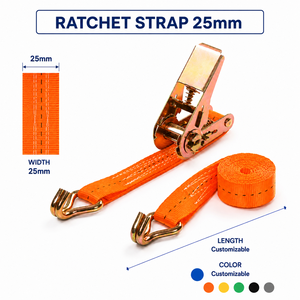 Correa de trinquete para camión resistente al desgaste, poliéster duradero de 25 mm y 800 kg para amarre de carga, marca privada, suministro directo de fábrica OEM - Product Image 4