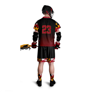 Ce maillot de lacrosse haut de gamme est personnalisé pour les équipes et est fabriqué avec un tissu respirant à séchage rapide pour les matchs et l'entraînement. - Product Image 3
