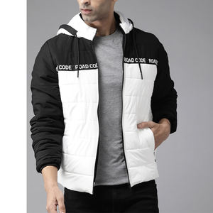 Blouson bombardier noir uni avec logo personnalisé gratuit pour hommes manteau à bulles veste en duvet matelassée unisexe veste tactique à fermeture éclair softshell pour hommes - Product Image 5