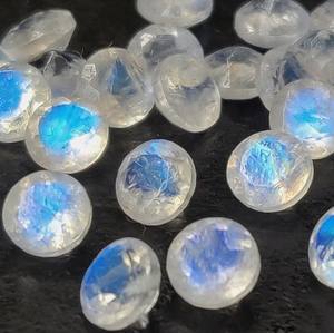 Piedra lunar arcoíris Natural corte redondo 8mm facetado calidad AAA-piedra lunar arcoíris llamativa azul superior piedra preciosa suelta - Product Image 3