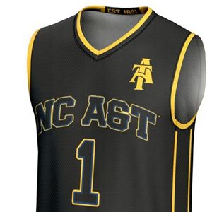 Maillot de basket-ball Custom NC A & T Aggies pour hommes, noir, numéro 1 - Product Image 3