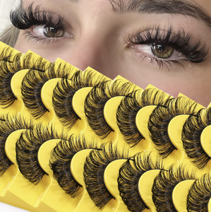 Extensions de cils en faux vison avec tige en coton plastique réutilisable, noires, en gros - Product Image 3