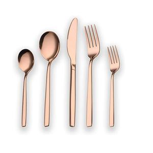 Nouveau Style de couverts à poignée carrée en acier inoxydable, or Rose mat, service de vaisselle en cuivre mat pour hôtel - Product Image 1