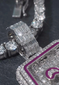 Colgante de Lujo VVS Moissanite con Diamantes Corte Baguette Brillantes, Estilo Hip Hop, Plata de Ley 925, Colgante de Alta Gama - Product Image 2